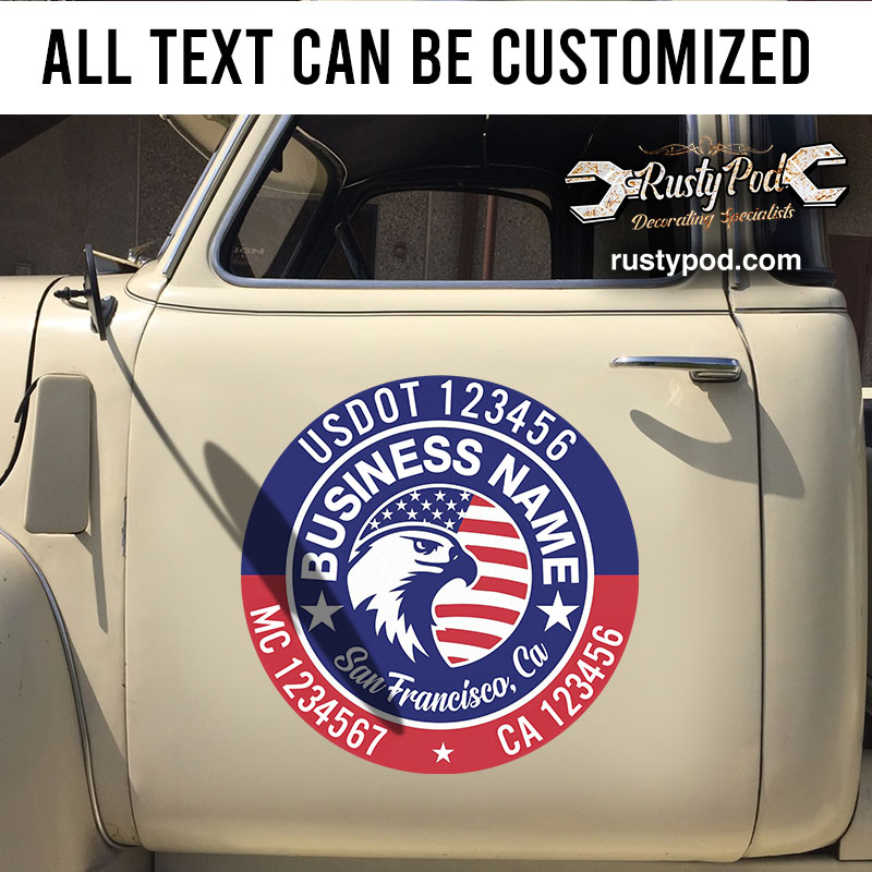 personalized united state flag usdot truck sticker 10931